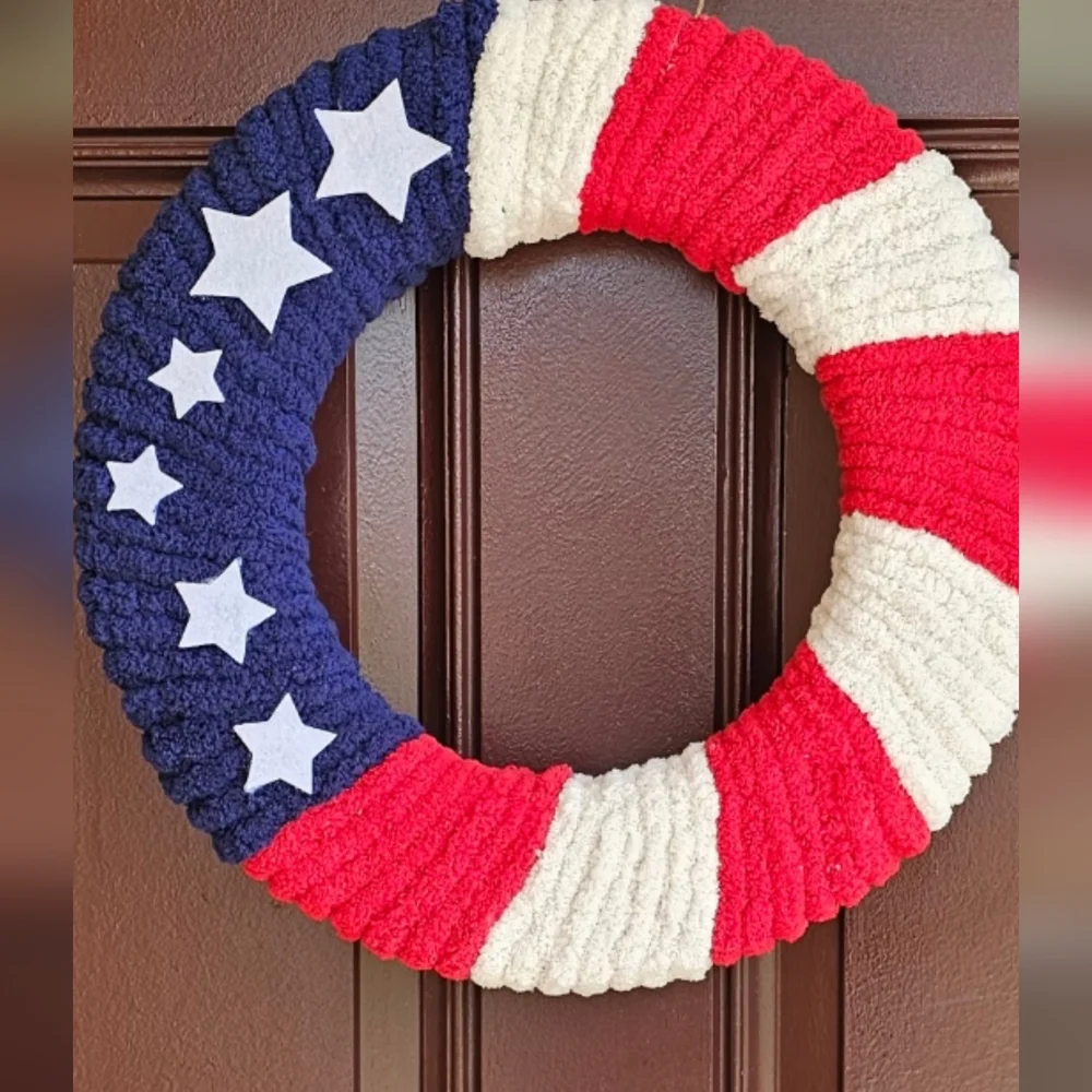Patriotic Red, White, and Blue Wreath